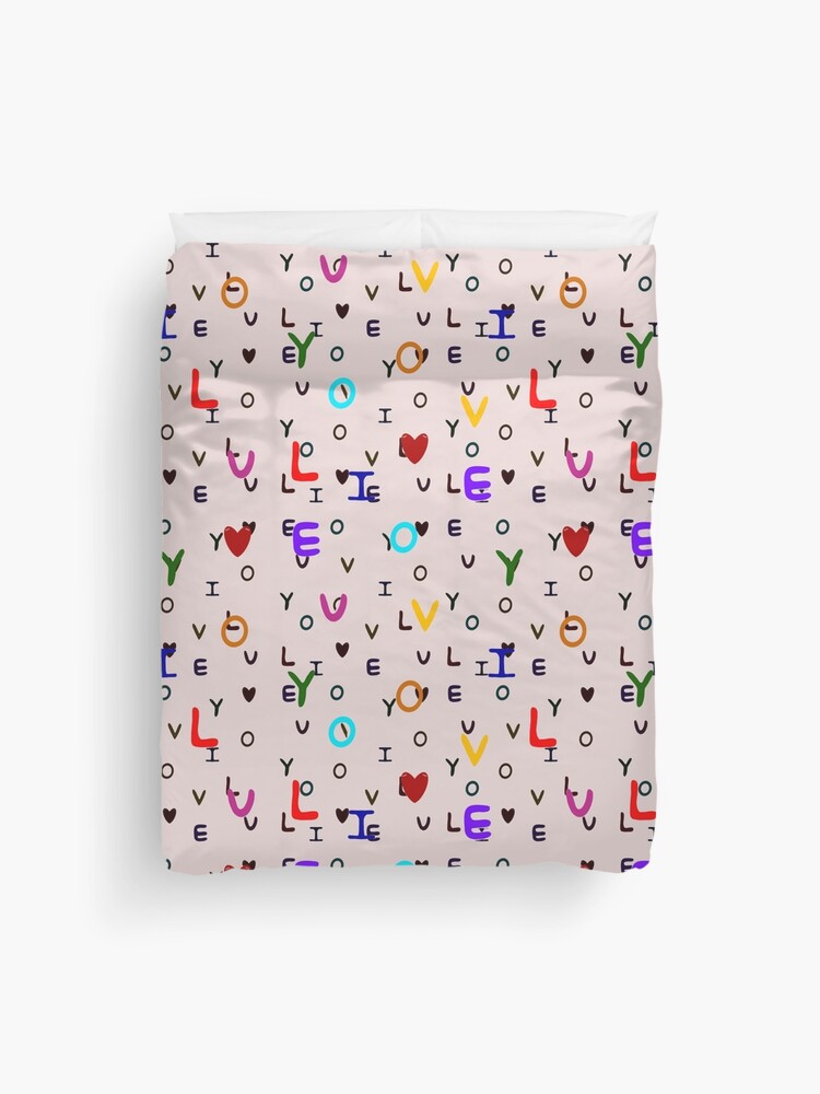 Thumbnail 1 of 2, Duvet Cover, Colorful Love Layers designed and sold by Onulodesign.