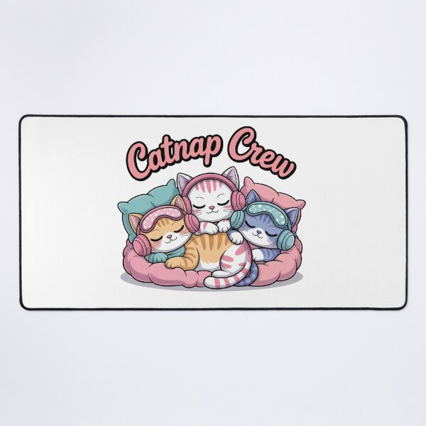 Item preview, cartoon cats curled up sleeping with pillows with text 'Catnap Crew' designed and sold by Nimkaew.
