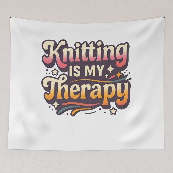 Item preview, Knitting Is My Therapy - Calm, Cozy, and Crafty designed and sold by zakugan.
