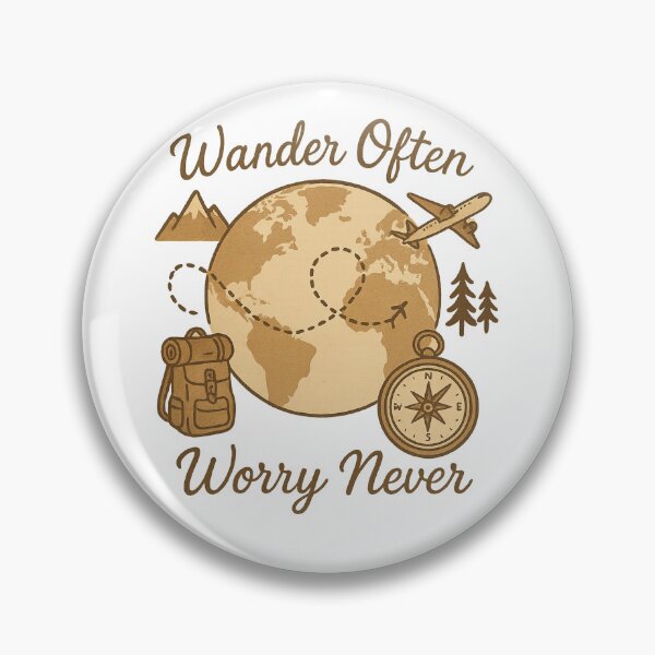 Item preview, Wander Often, Worry Never – Vintage Travel Adventure Design designed and sold by Aube11.