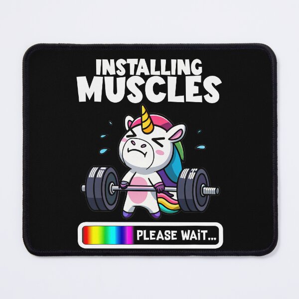 Item preview, Funny Unicorn Gym Meme – Installing Muscles designed and sold by JayceTucker89.