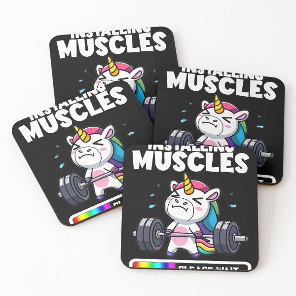 Item preview, Funny Unicorn Gym Meme – Installing Muscles designed and sold by JayceTucker89.