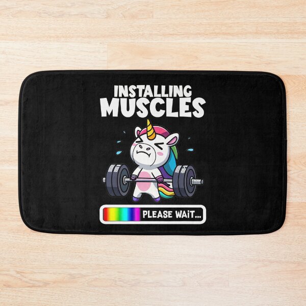 Item preview, Funny Unicorn Gym Meme – Installing Muscles designed and sold by JayceTucker89.