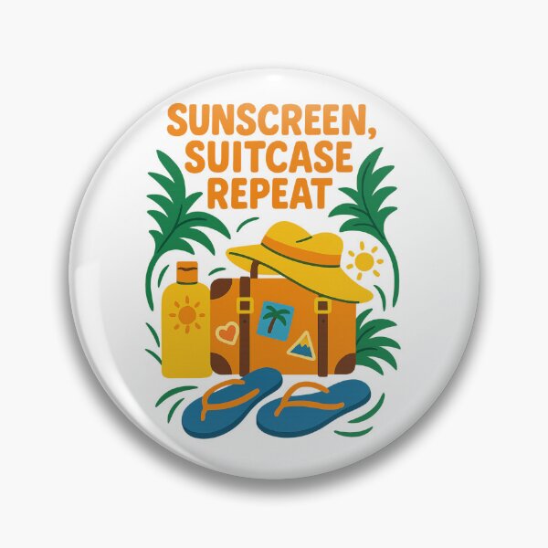 Item preview, Sunscreen, Suitcase, Repeat – Tropical Travel Essentials Design designed and sold by Aube11.