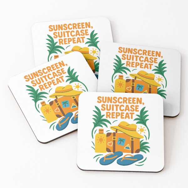 Item preview, Sunscreen, Suitcase, Repeat – Tropical Travel Essentials Design designed and sold by Aube11.