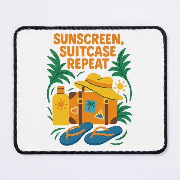 Item preview, Sunscreen, Suitcase, Repeat – Tropical Travel Essentials Design designed and sold by Aube11.