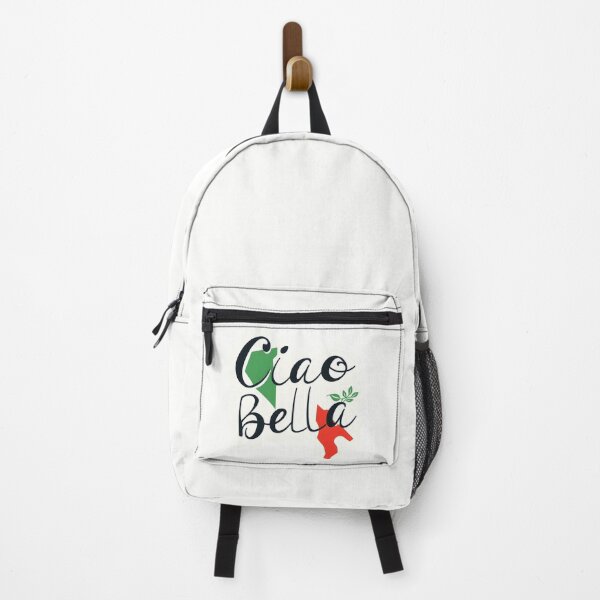 Item preview, Ciao Bella – Delicate Leafy Text with Italian Tricolor Boot Shape designed and sold by EmeraldeaArt.