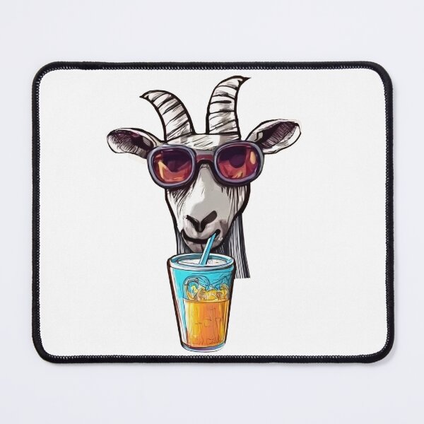 Item preview, Goat drinking orange juice designed and sold by UniqueDesignHub.