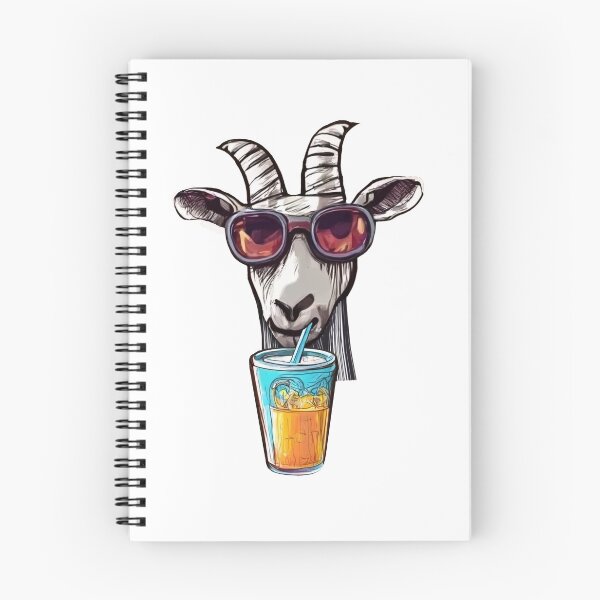 Item preview, Goat drinking orange juice designed and sold by UniqueDesignHub.