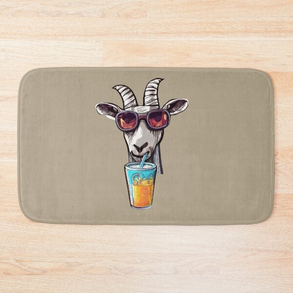 Item preview, Goat drinking orange juice  designed and sold by UniqueDesignHub.
