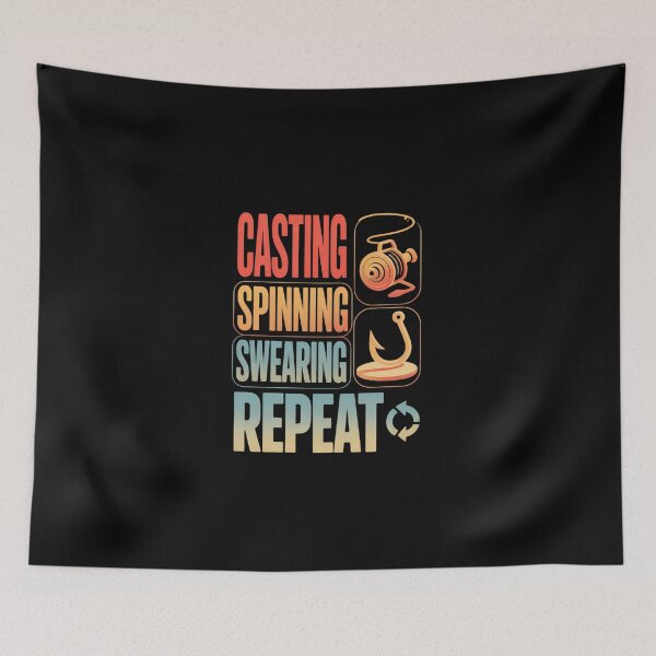 Item preview, Cast Spinning Swearing Repeat Angler Angling Fishing Photoroom designed and sold by KarstenNoanra.