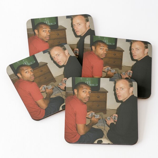 Item preview, Thierry Henry & Dennis Bergkamp Retro Gaming - Arsenal Legends at Play designed and sold by mebyme.
