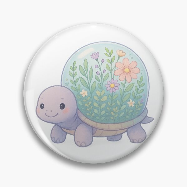 Artikelvorschau, Terrarium Turtle – Cute Pastel Garden Shell Animal I Whimsical Creatures Collection entworfen und verkauft von Domci.