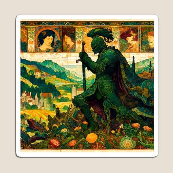 Artikelvorschau, Der Grüne Ritter | Keltische Fantasy-Kunst für Mythenliebhaber entworfen und verkauft von Stoneflower-Art.