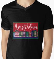Amsterdam Skyline Men's V-Neck T-Shirt