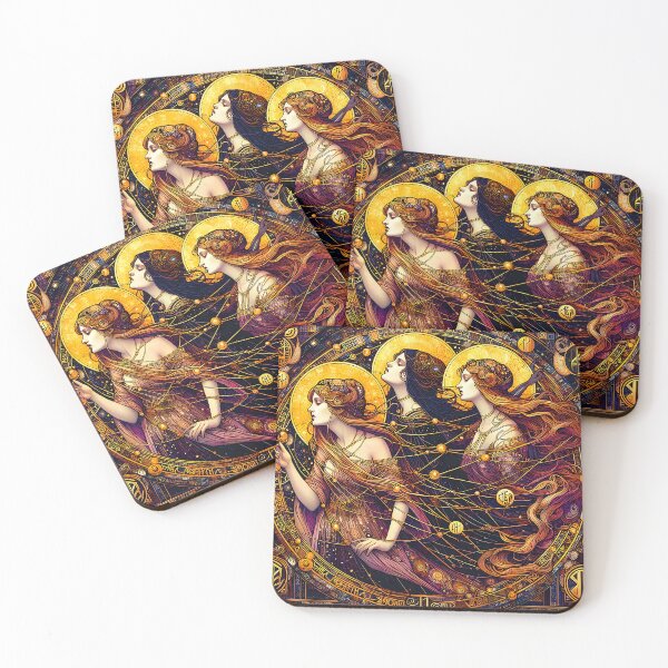 Item preview, The Three Fates | Viking-Inspired Mythic Art Nouveau designed and sold by Stoneflower-Art.