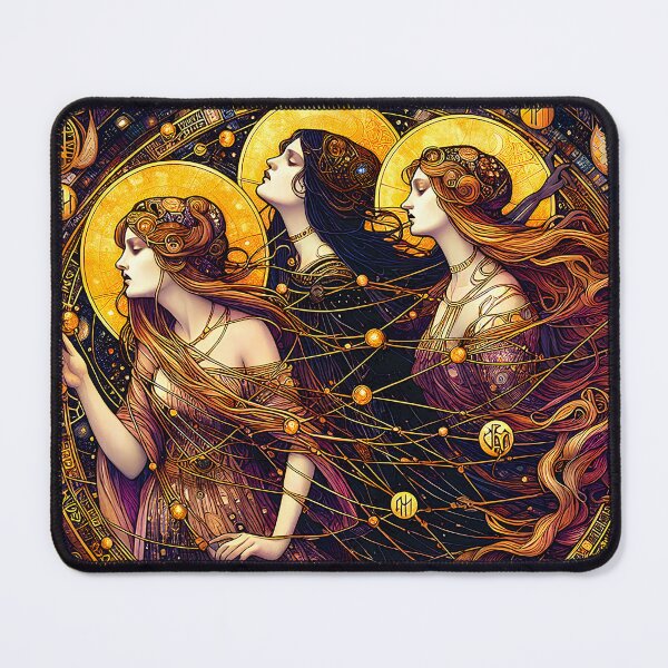 Item preview, The Three Fates | Viking-Inspired Mythic Art Nouveau designed and sold by Stoneflower-Art.