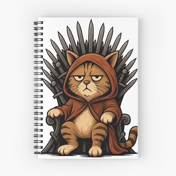 Item preview, Cat Queen of Thrones – Funny Tabby on Iron Throne designed and sold by Nyroo.