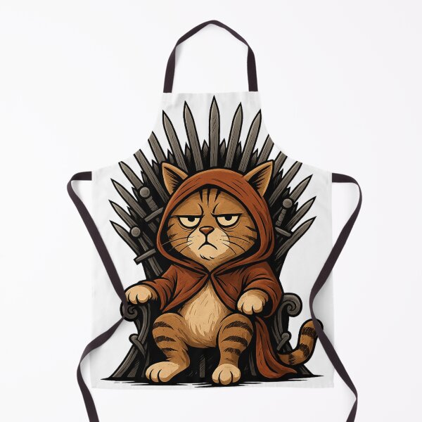 Item preview, Cat Queen of Thrones – Funny Tabby on Iron Throne designed and sold by Nyroo.