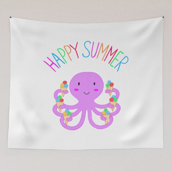 Item preview, Happy Summer Octopus Cute Kids Summer designed and sold by nikki-malt-was.