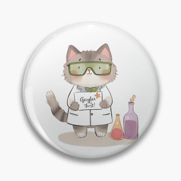 Item preview, Goggles First! Cat Lab Safety Poster designed and sold by MrKind.