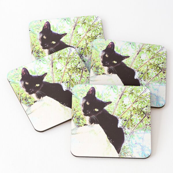 Item preview, Black cat watching from wall designed and sold by Dryft7.
