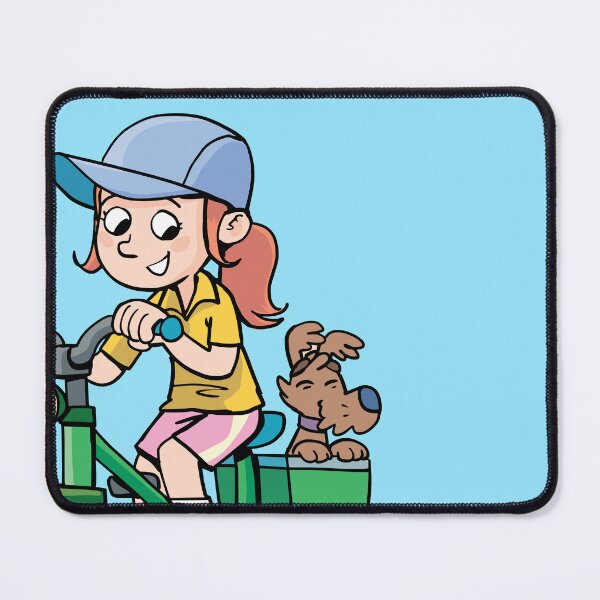 Item preview, girl drives a small dog in a basket on a bicycle designed and sold by duxpavlic.