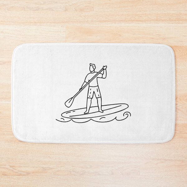 Item preview, person balancing on a paddleboard, gliding over gentle ocean waves designed and sold by rasagamastore.