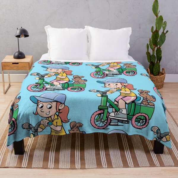 Item preview, girl drives a small dog in a basket on a bicycle designed and sold by duxpavlic.