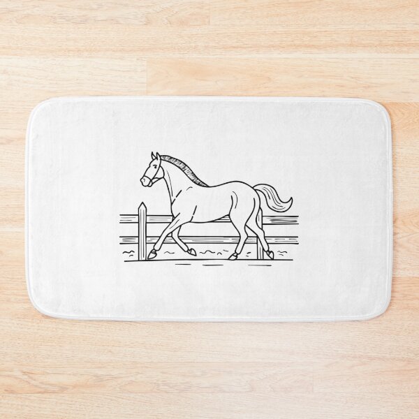 Item preview, horse trotting inside a fenced paddock, kicking up dust designed and sold by rasagamastore.