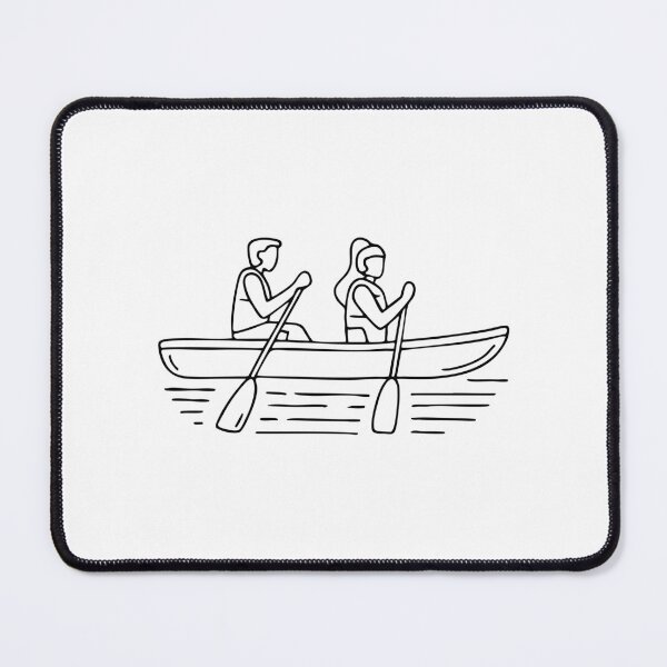 Item preview, couple pedaling a paddleboat across a quiet lake, leaving ripples behind designed and sold by rasagamastore.