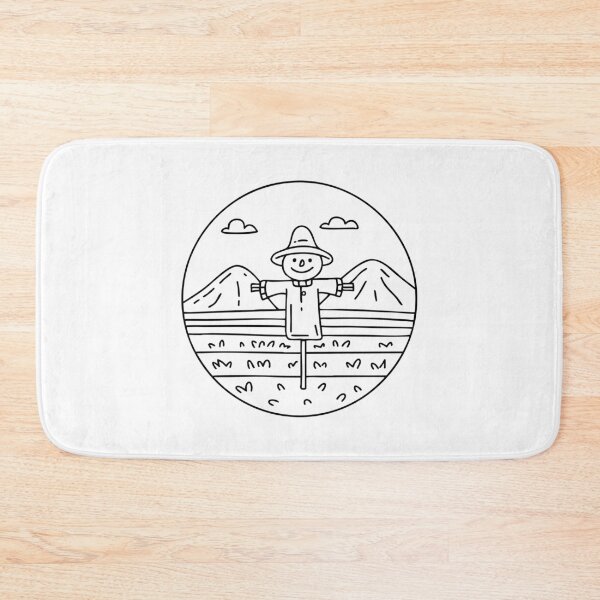 Item preview, scarecrow at paddy field with mountains designed and sold by rasagamastore.