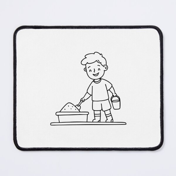 Item preview, child carrying a pail of sand and shovel at sandbox designed and sold by rasagamastore.