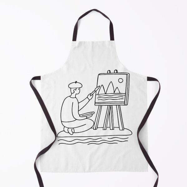 Item preview, artist sitting by a river, painting a landscape on a canvas designed and sold by rasagamastore.