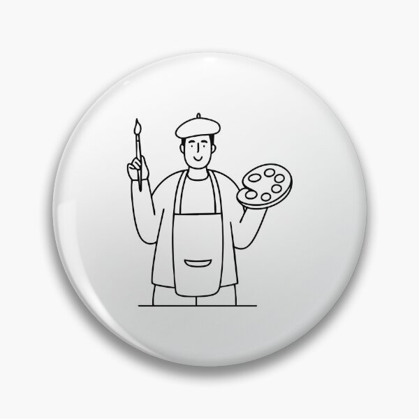 Item preview, painter holding a palette in one hand and a brush in the other designed and sold by rasagamastore.