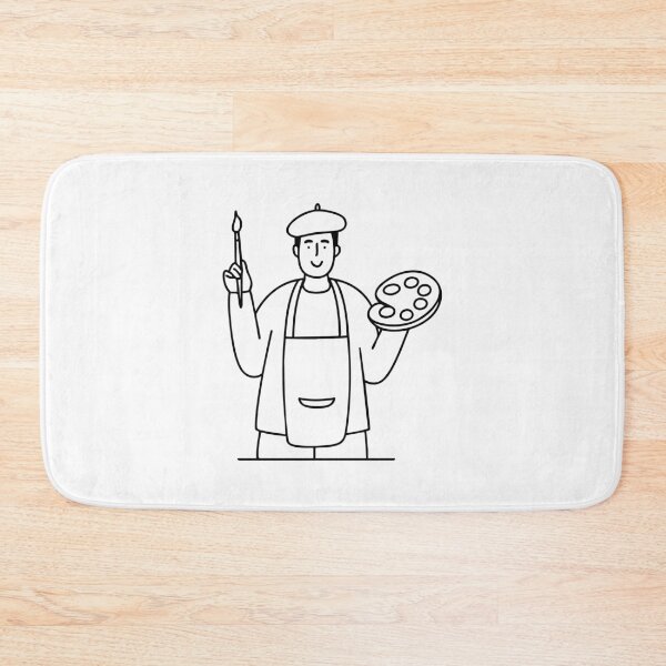 Item preview, painter holding a palette in one hand and a brush in the other designed and sold by rasagamastore.