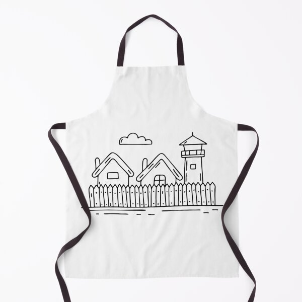 Item preview, wooden palisade surrounding a small village, with a watchtower nearby designed and sold by rasagamastore.