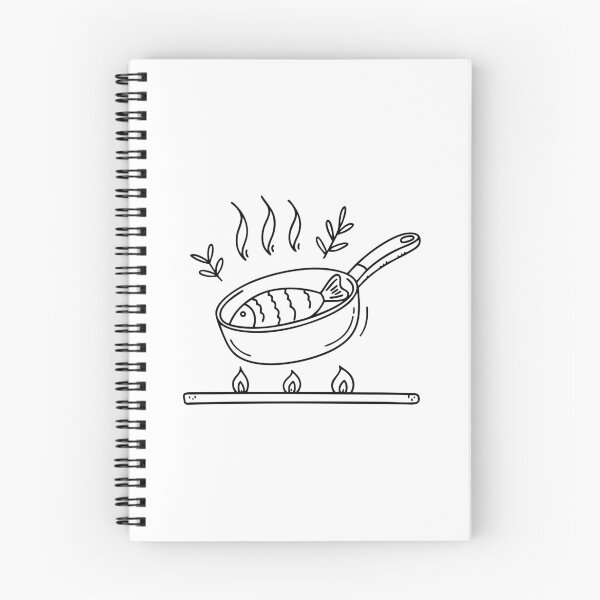 Item preview, fish grilling with herbs in a pan over a stove designed and sold by rasagamastore.