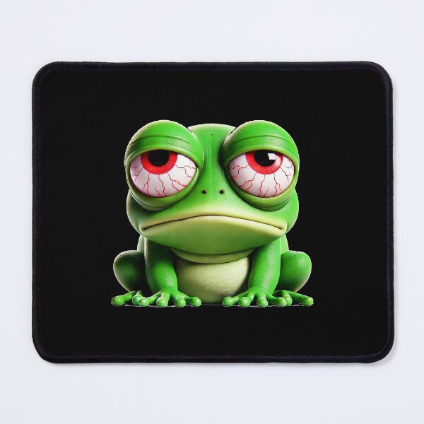 Item preview, Sleep-Deprived Frog with Red Eyes – Funny Cartoon Style designed and sold by Josinta.