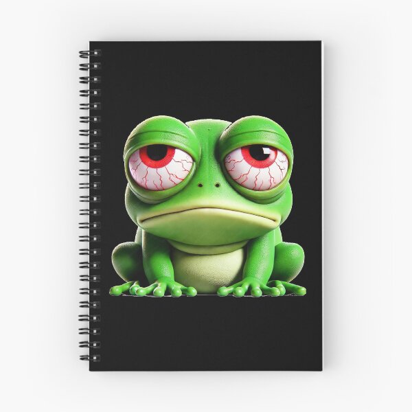 Item preview, Sleep-Deprived Frog with Red Eyes – Funny Cartoon Style designed and sold by Josinta.