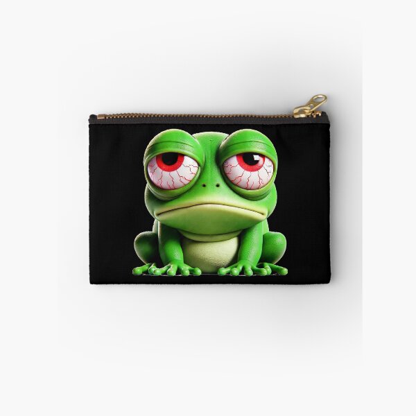 Item preview, Sleep-Deprived Frog with Red Eyes – Funny Cartoon Style designed and sold by Josinta.