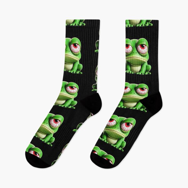 Item preview, Sleep-Deprived Frog with Red Eyes – Funny Cartoon Style designed and sold by Josinta.