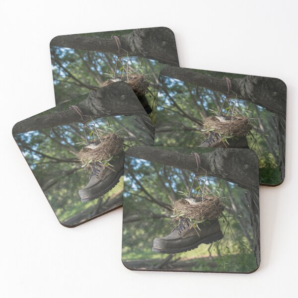 Item preview, Whimsical Bird Nesting in Boot  designed and sold by AnimalAirtistry.