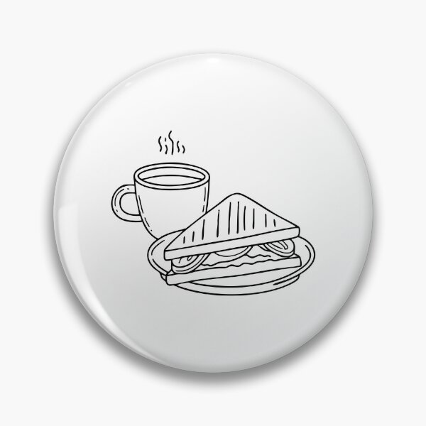 Item preview, panini with grill marks resting on a plate beside a cup of coffee designed and sold by rasagamastore.