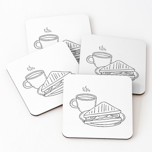 Item preview, panini with grill marks resting on a plate beside a cup of coffee designed and sold by rasagamastore.