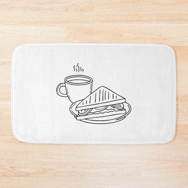 Item preview, panini with grill marks resting on a plate beside a cup of coffee designed and sold by rasagamastore.