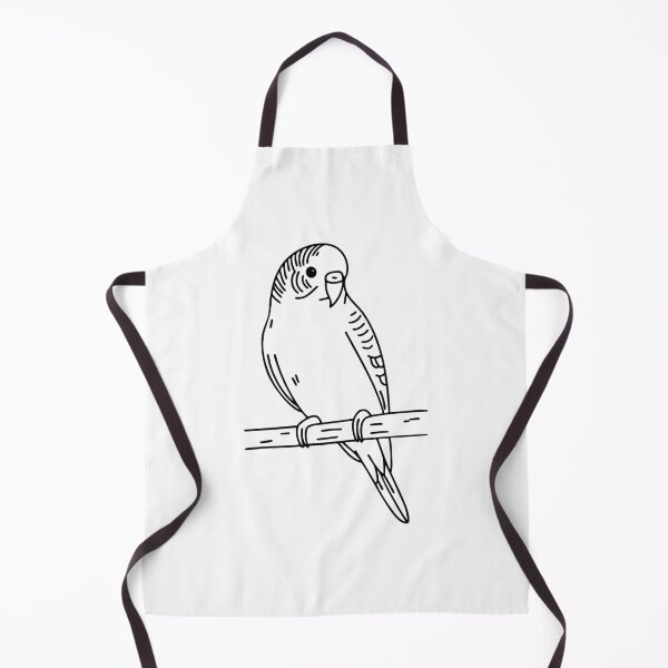 Item preview, parakeet perched on a wooden branch, tilting its head designed and sold by rasagamastore.