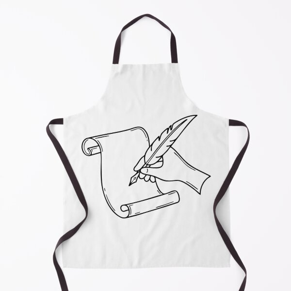 Item preview, hand holding a quill, writing on a parchment scroll designed and sold by rasagamastore.