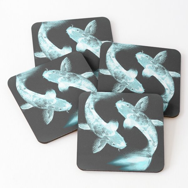 Item preview, Koi Carp Light Blue Motion Blur – Glitch Pixel Art designed and sold by judepsd.