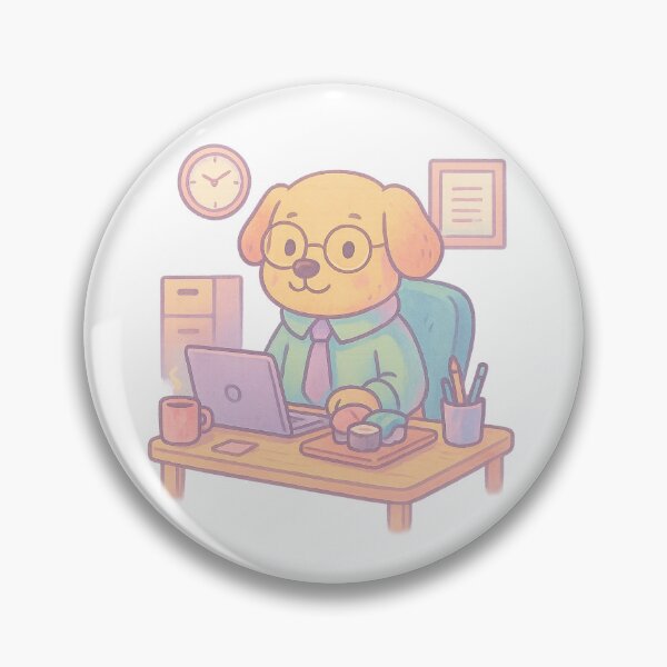 Item preview, Office Dog – Cute Pastel Illustration of Working Puppy I Whimsical Creature Collection designed and sold by Domci.